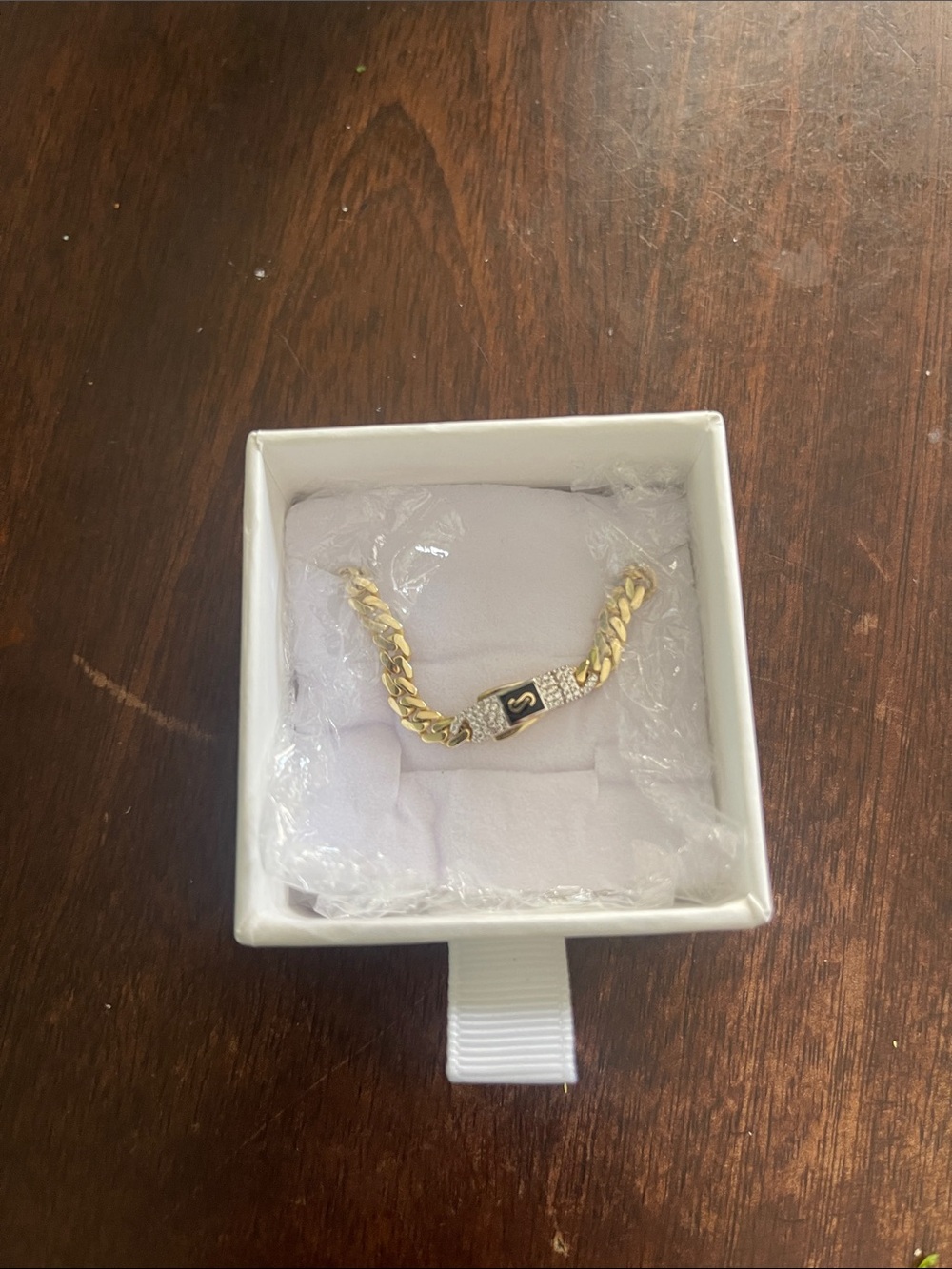 Real Gold Cuban Link Bracelet with Decorative Clasp Monaco with certificate